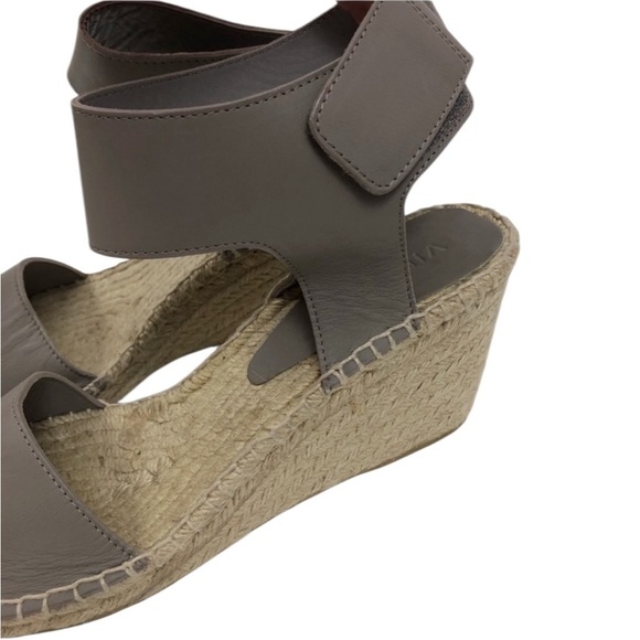VINCE Sophie Leather Wedge Espadrille Sandals - Picture 11 of 15